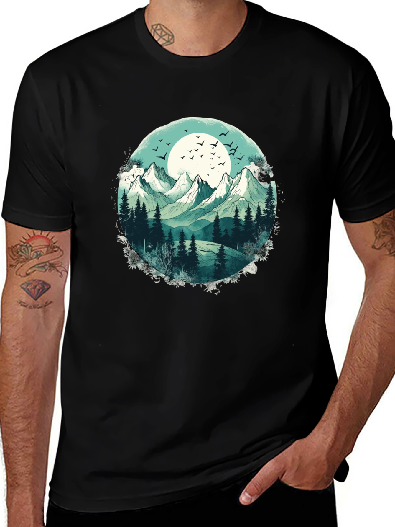 Variant 8 of Mountain Landscape Graphic T-Shirt