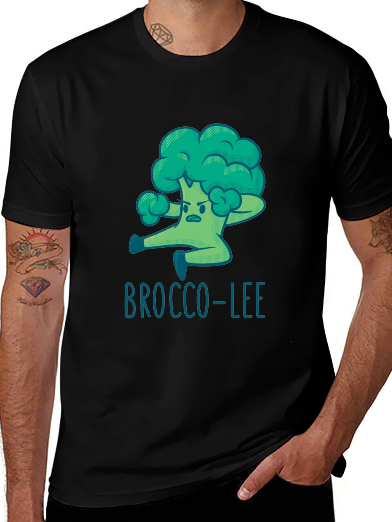 Variant 24 of Brocco-Lee T-Shirt - Funny Broccoli Karate Tee