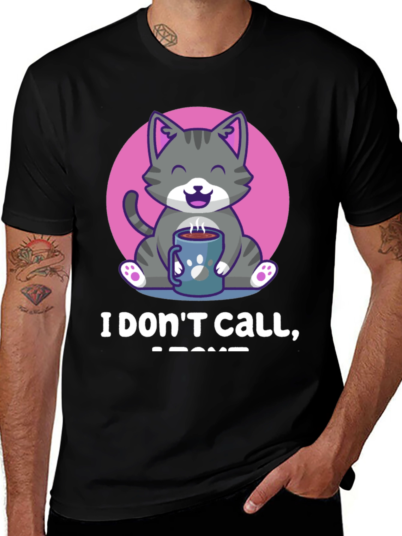 Variant 10 of Cute Cat Coffee T-Shirt