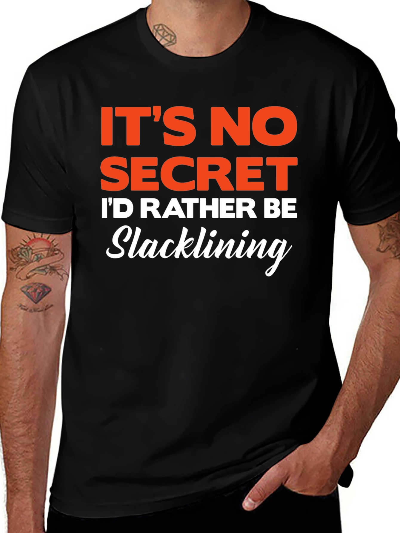 Variant 22 of Slacklining T-Shirt - It's No Secret Graphic Tee