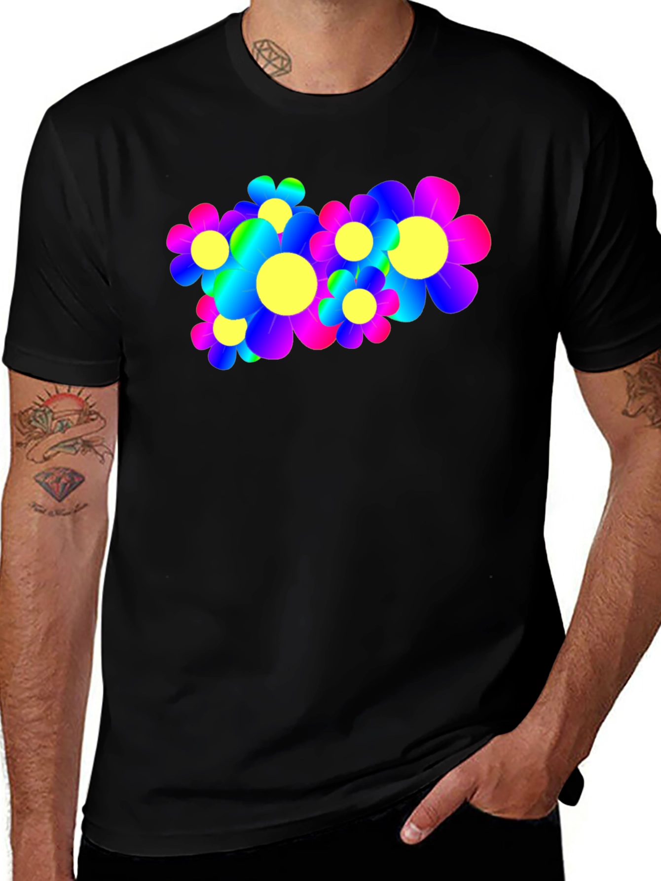 Variant 12 of Psychedelic Flower Power Graphic Tee
