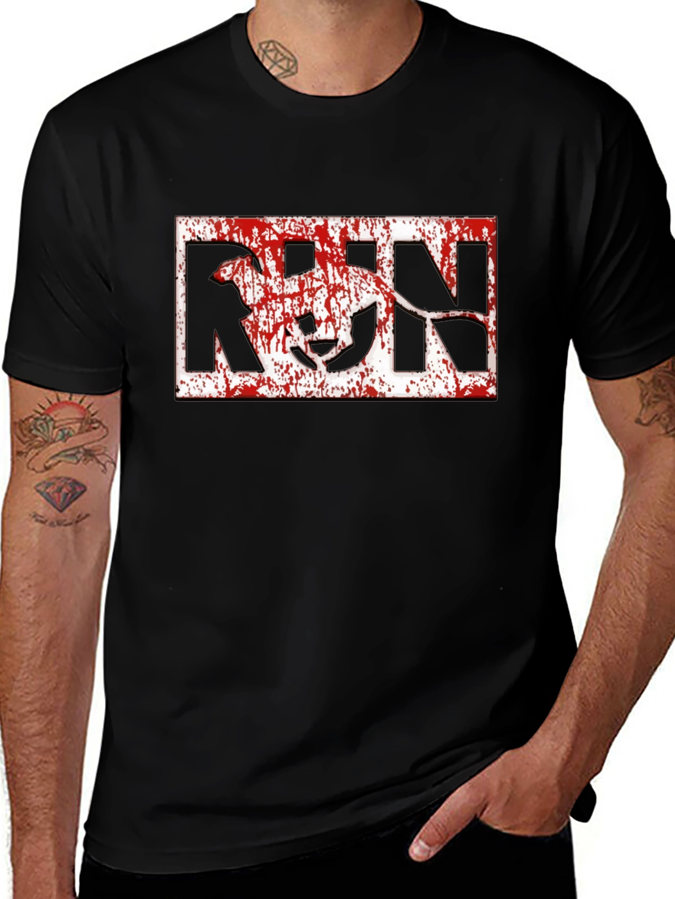 Run Dog Graphic T-Shirt - Black Cotton Tee