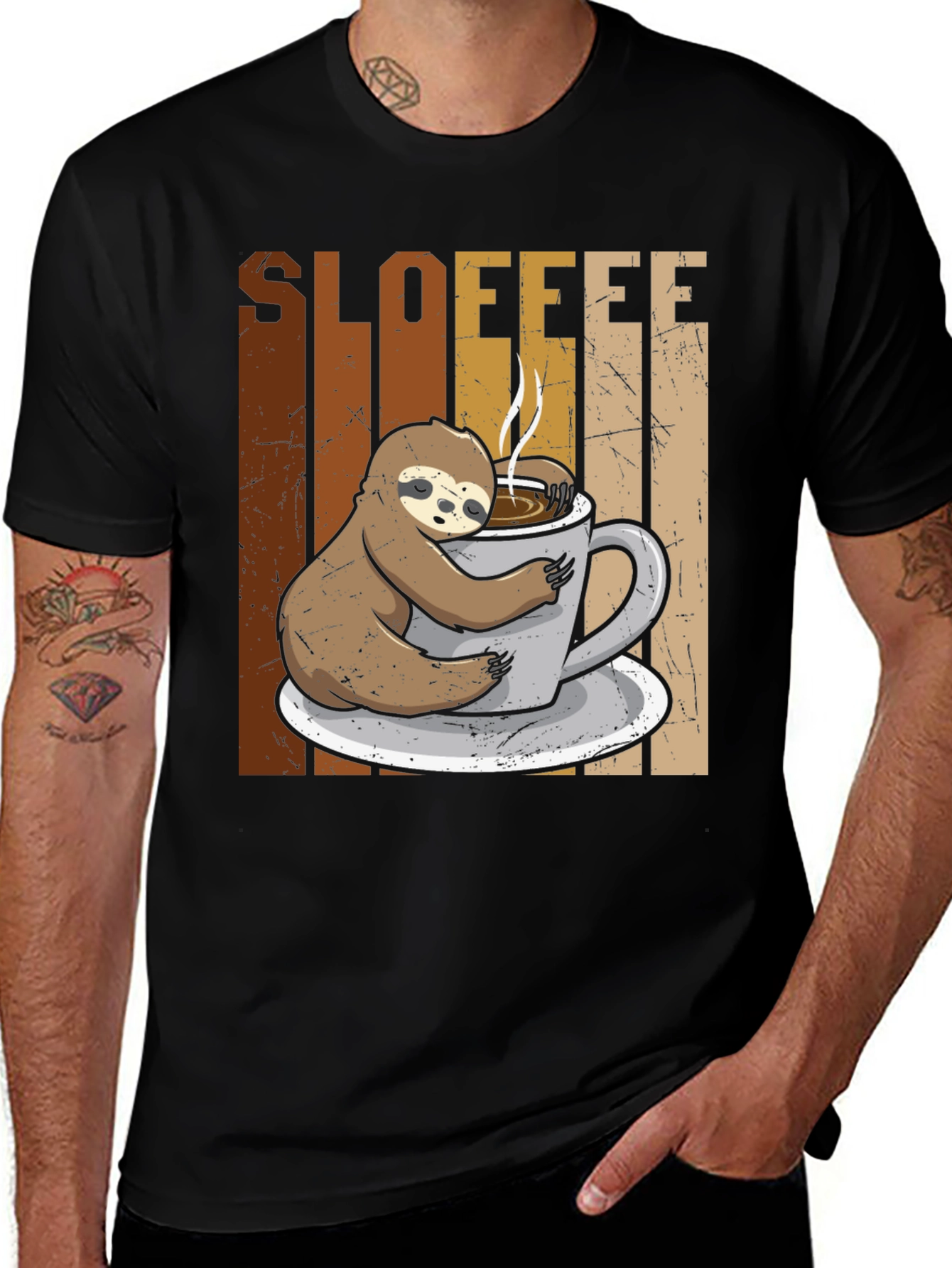 Variant 22 of Sloffee Sloth Coffee T-Shirt - Relaxed Style