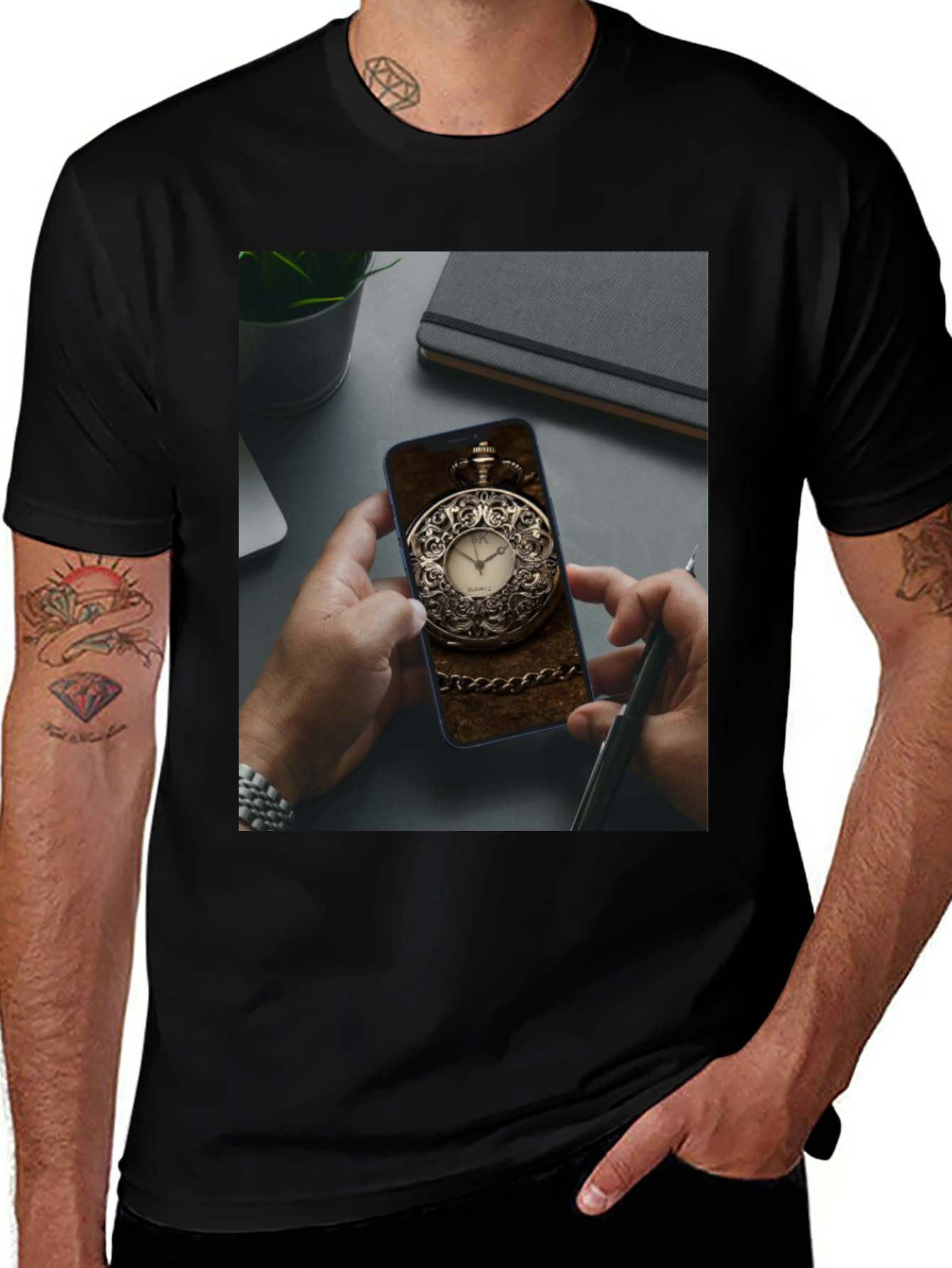 Variant 13 of Pocket Watch Phone Case Tee