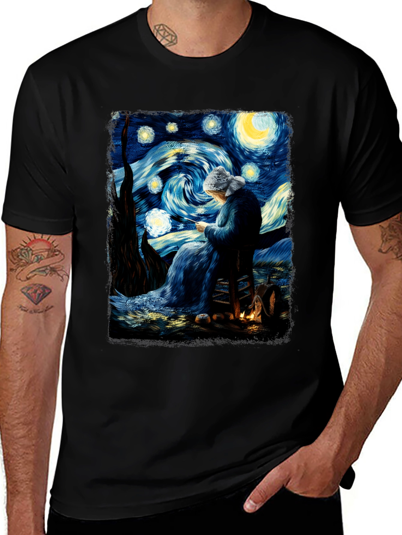 Variant 2 of Starry Night Knitting T-Shirt