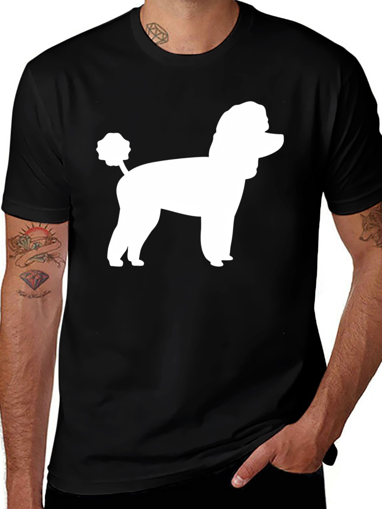 Variant 10 of Poodle Silhouette Black T-Shirt