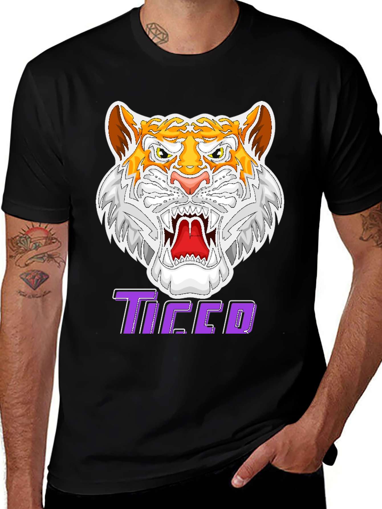 Variant 9 of Fierce Tiger Graphic Tee - Bold Style