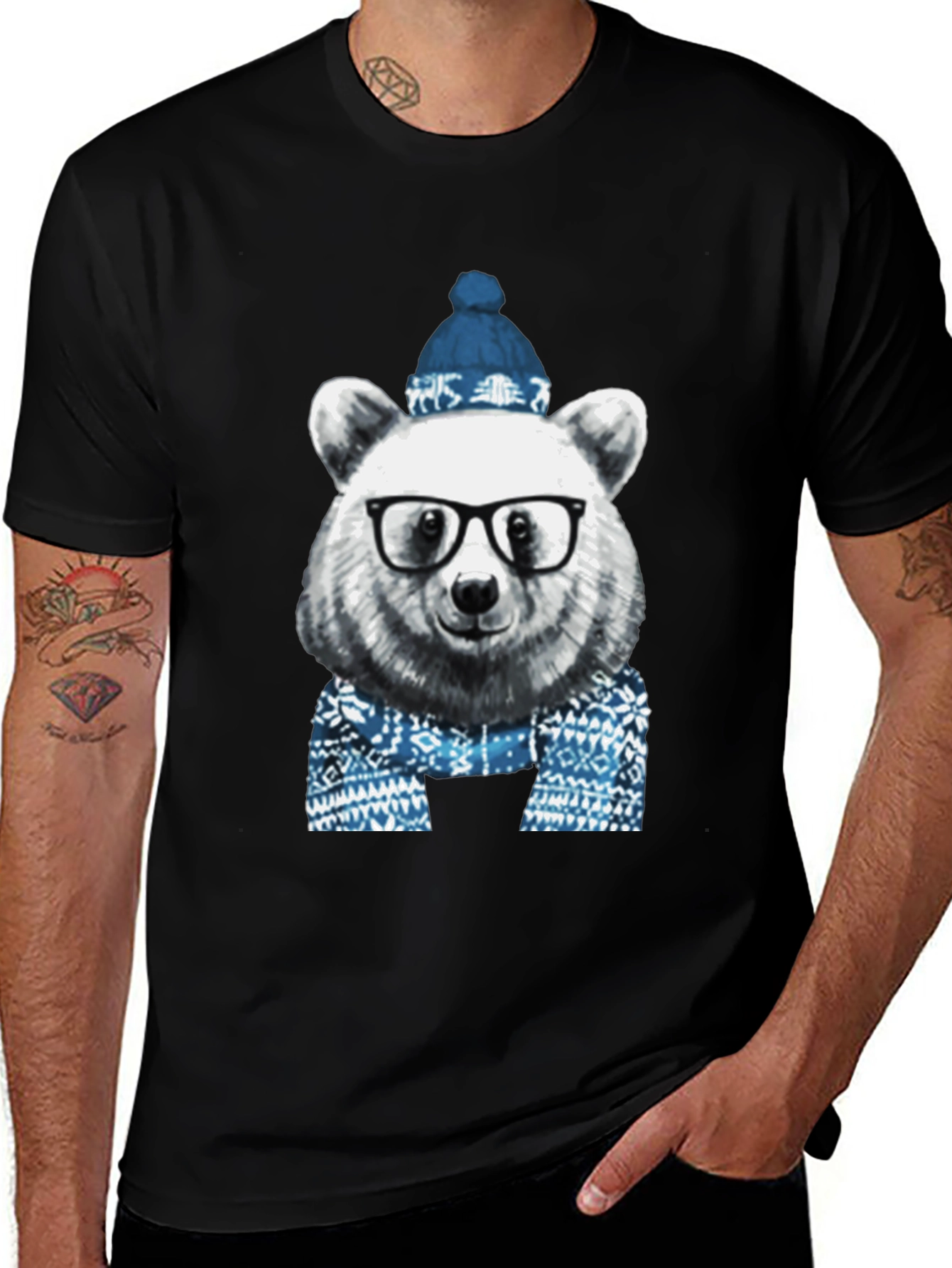 Variant 13 of Hipster Bear T-Shirt