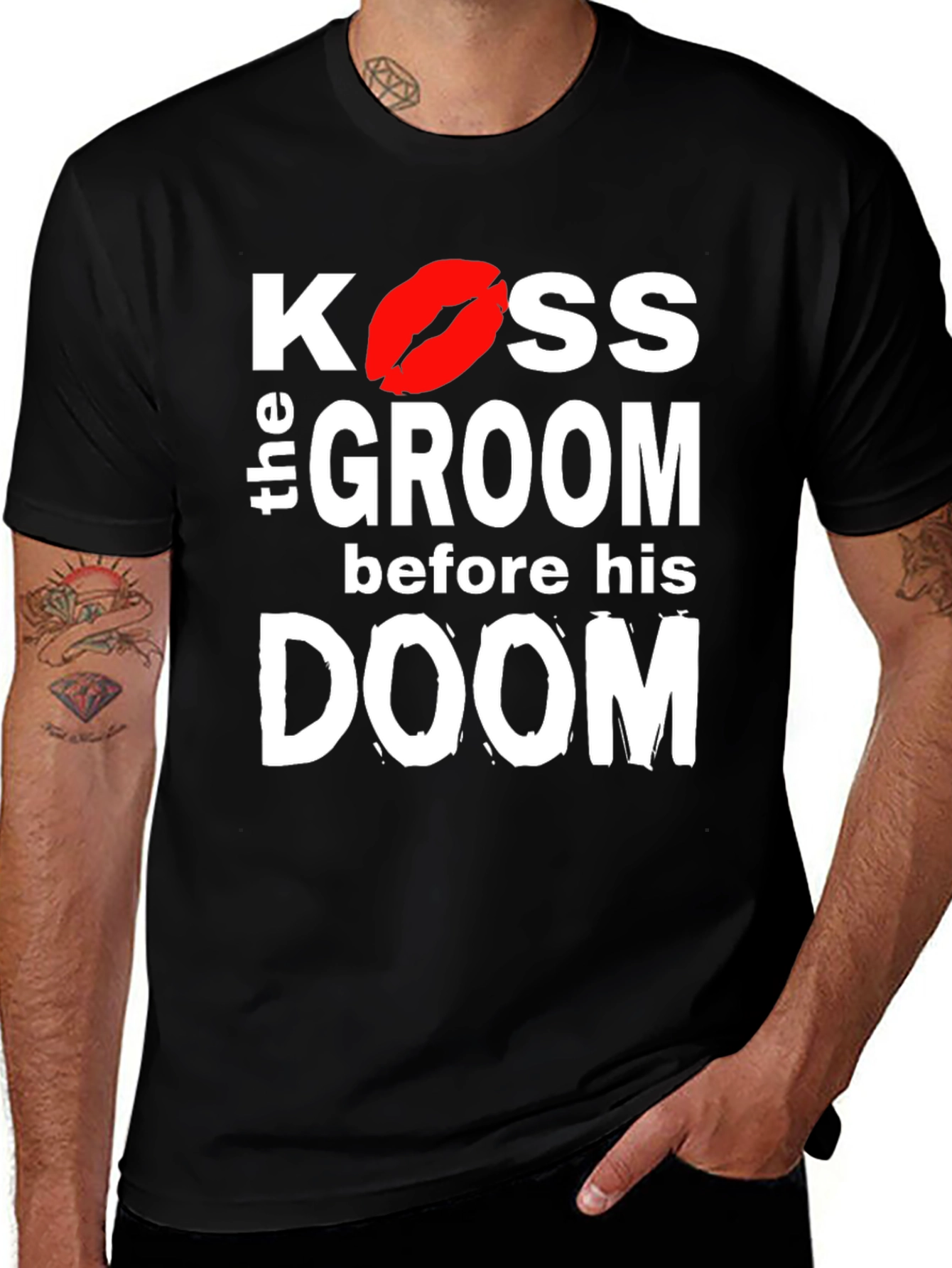 Kiss the Groom T-Shirt - Bachelor Party