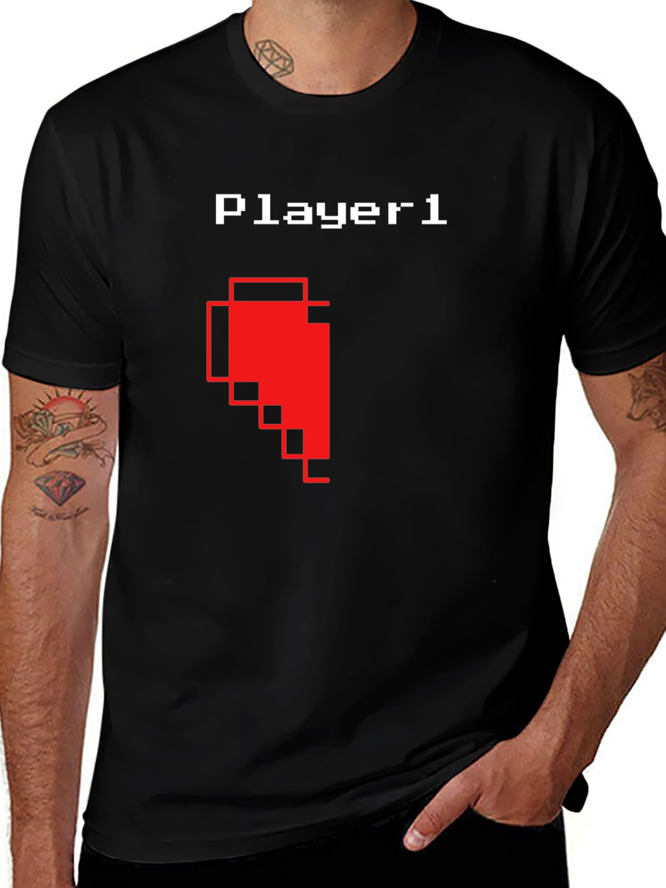 Variant 28 of Player 1 Pixel Art Graphic T-Shirt