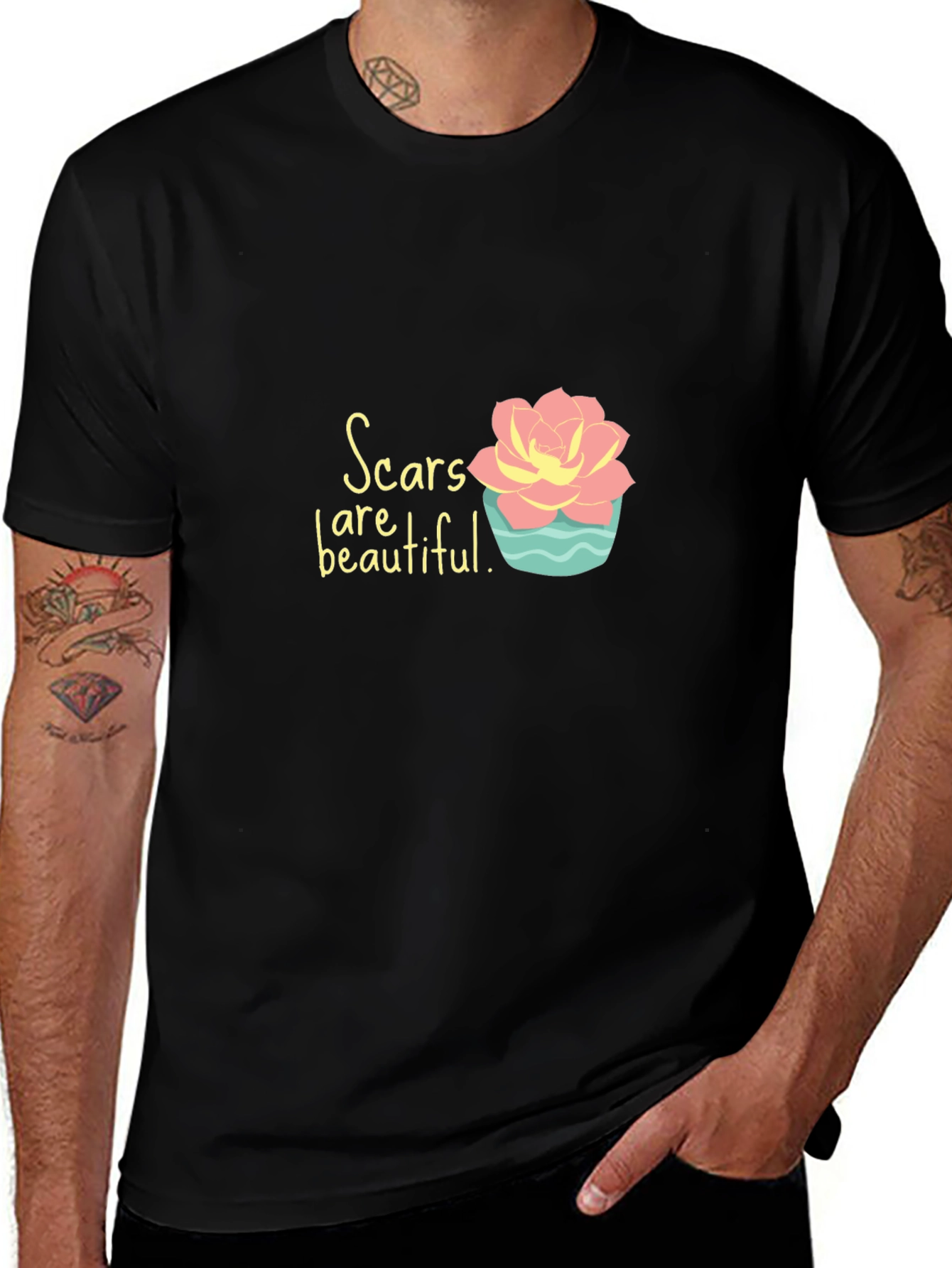 Variant 4 of Scars Are Beautiful Graphic Tee - Inspirational Design