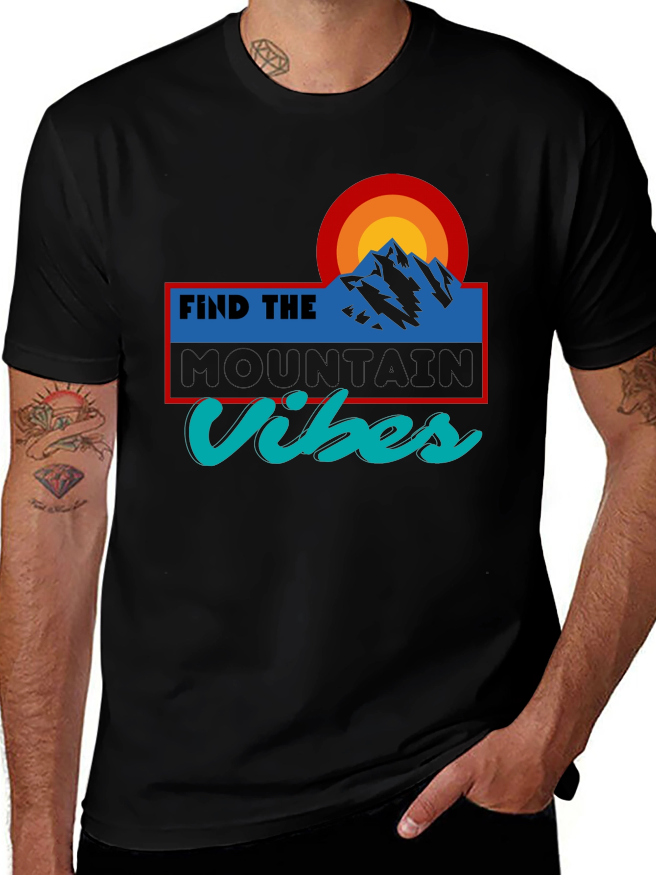 Variant 15 of Find The Mountain Vibes Graphic Tee