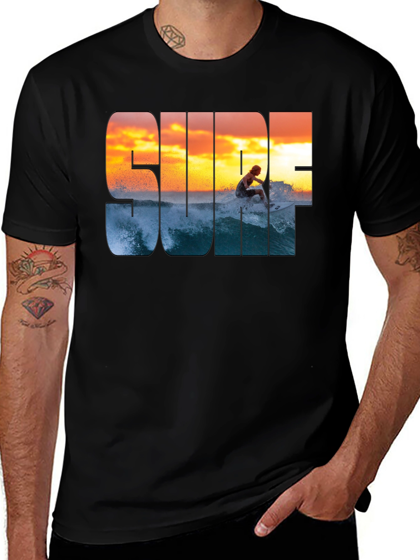 Variant 19 of Surf Sunset Graphic T-Shirt - Casual Style