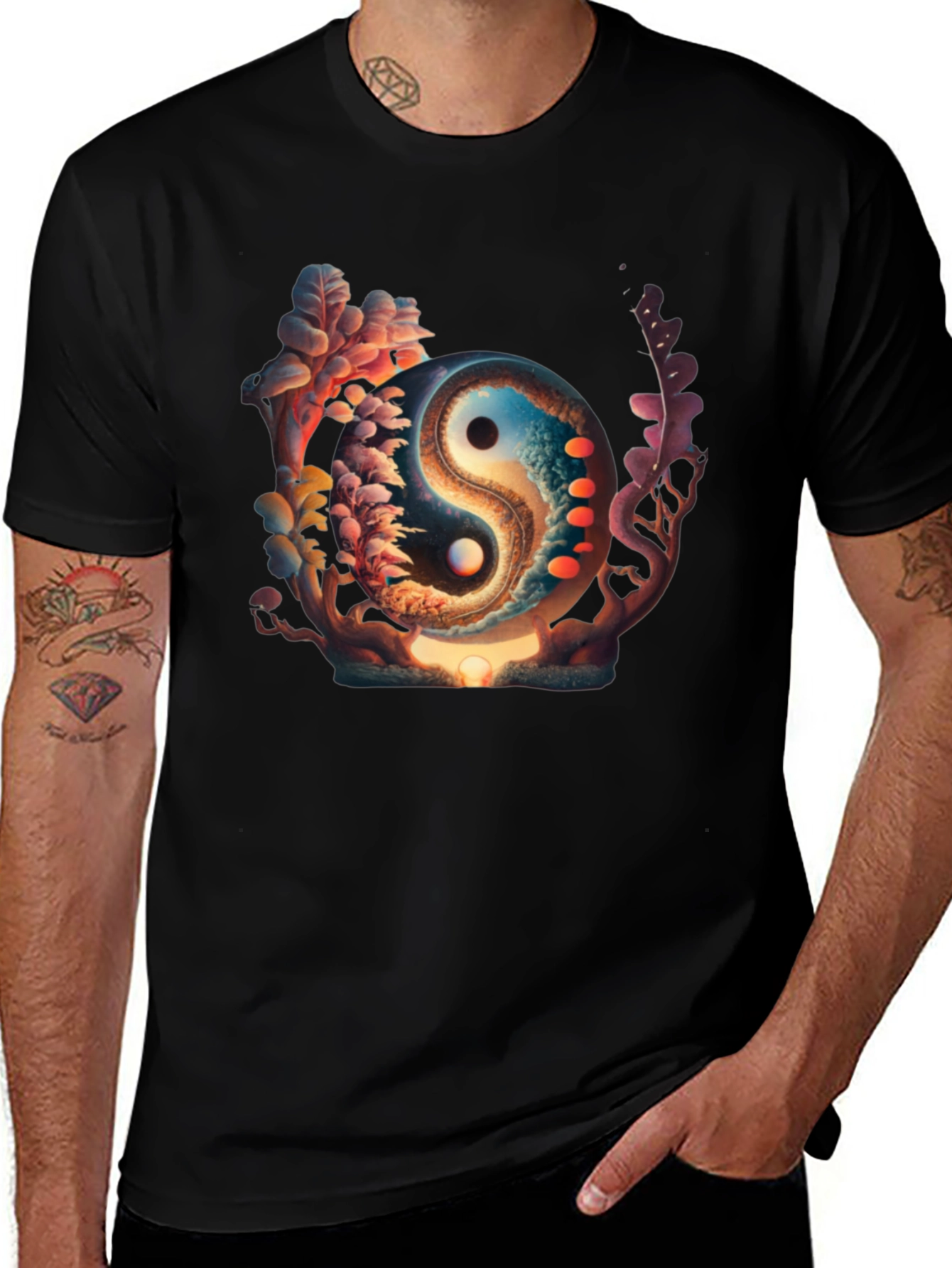 Variant 2 of Yin Yang Graphic Black T-Shirt