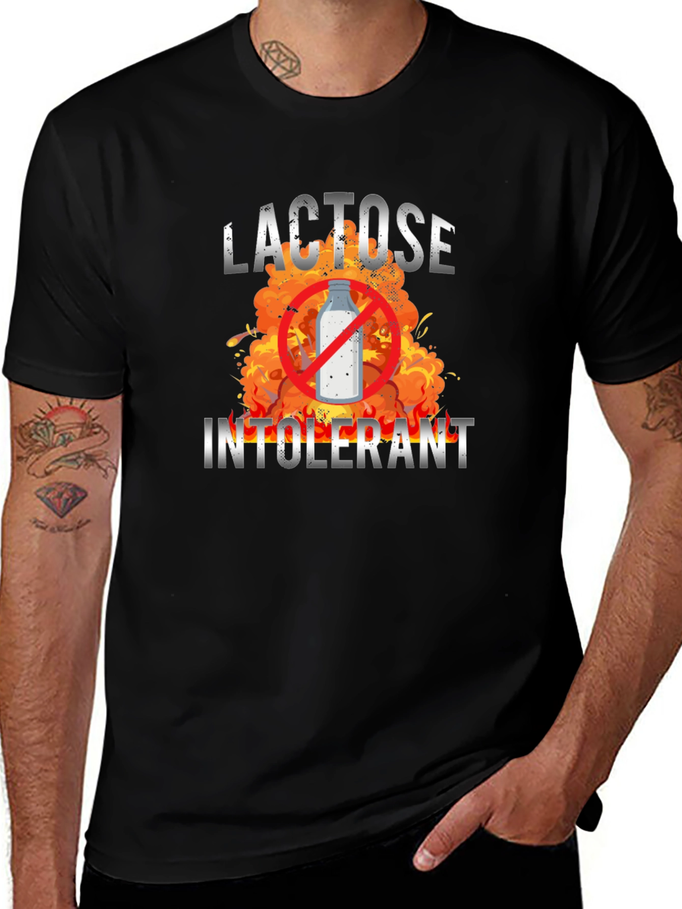 Lactose Intolerant T-Shirt: Milk Allergy Funny Tee