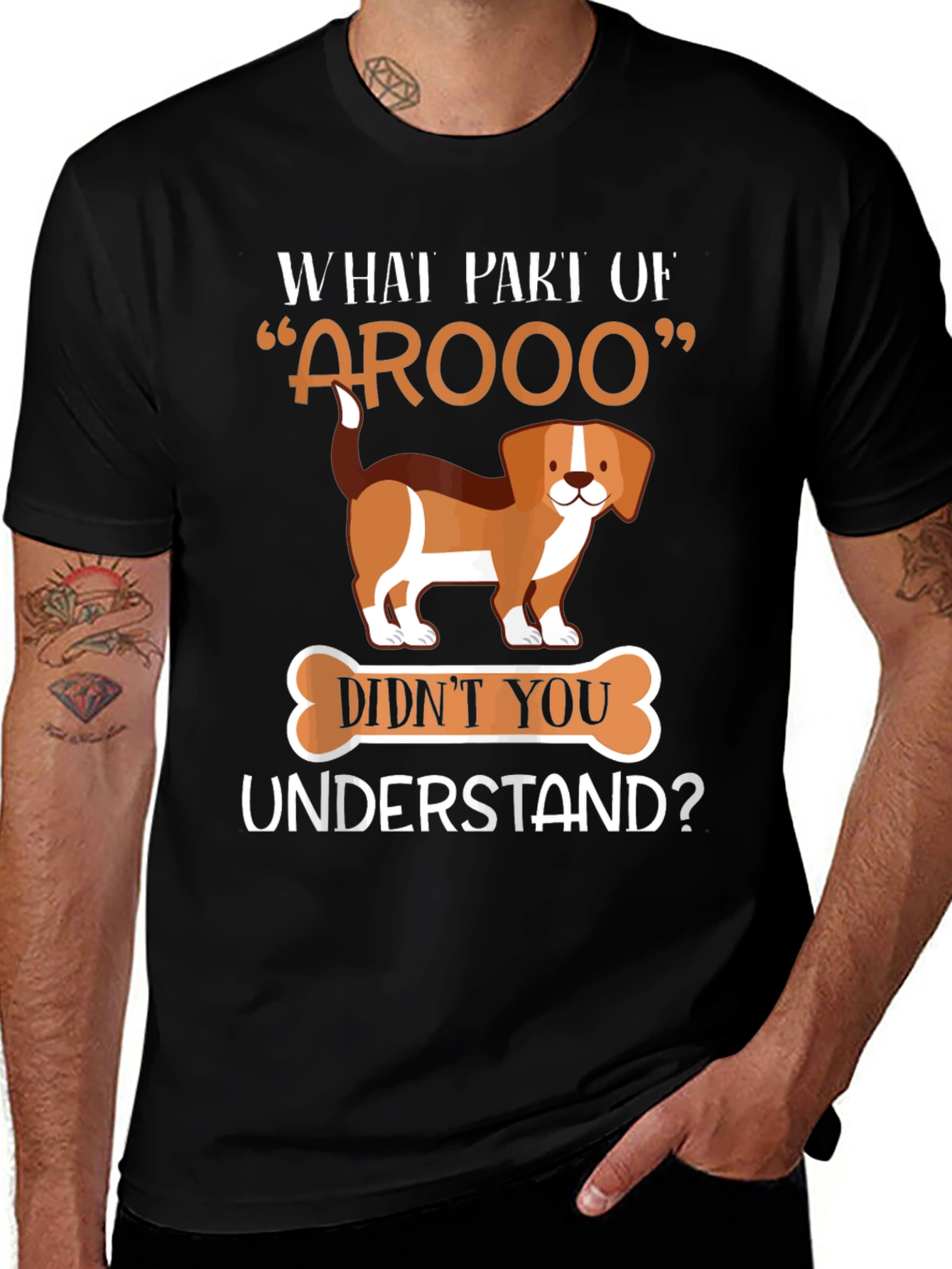 Variant 13 of Funny "AROOO" Dog T-Shirt