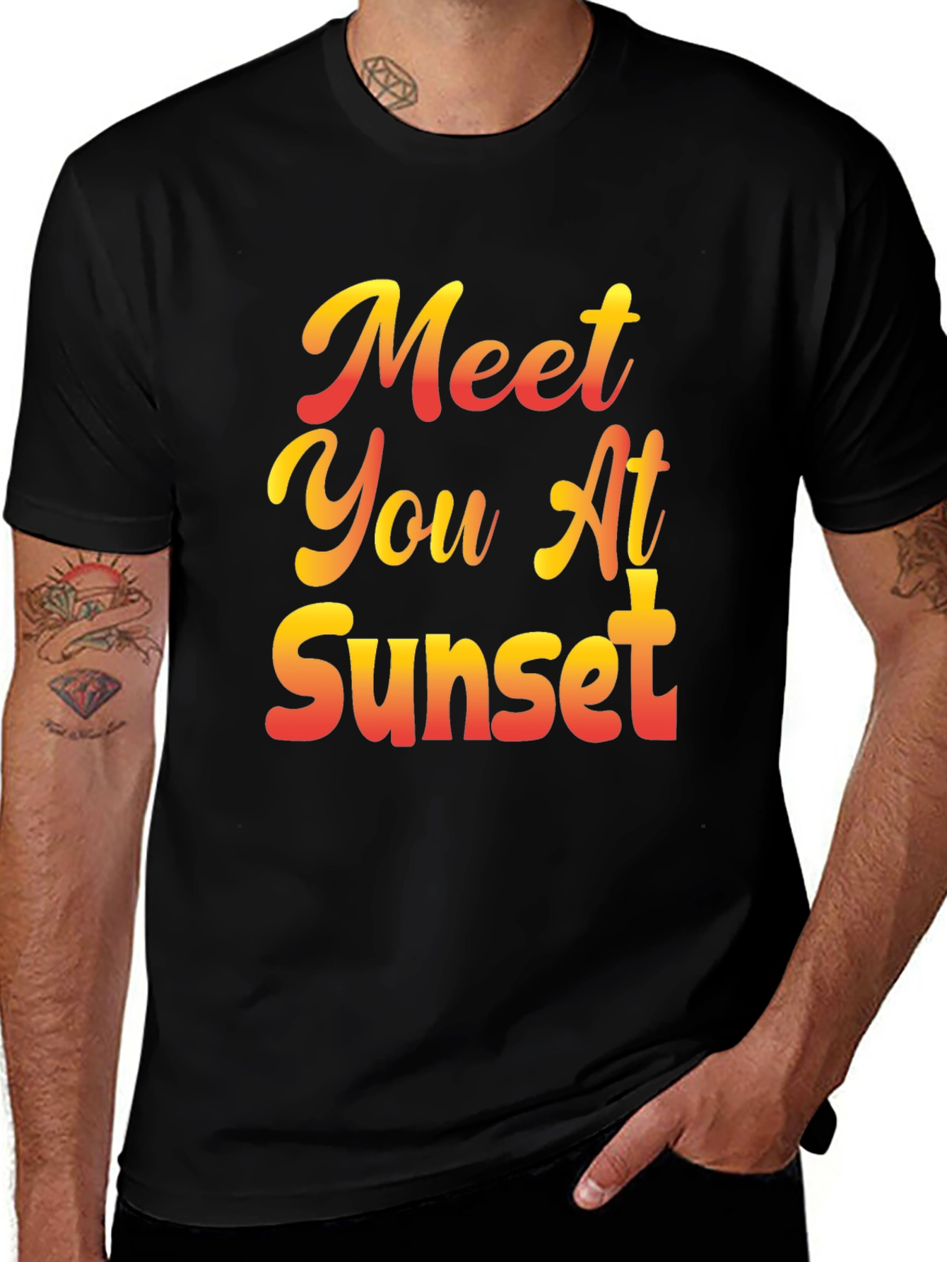 Variant 12 of Sunset T-Shirt - Meet You At Sunset Black Tee