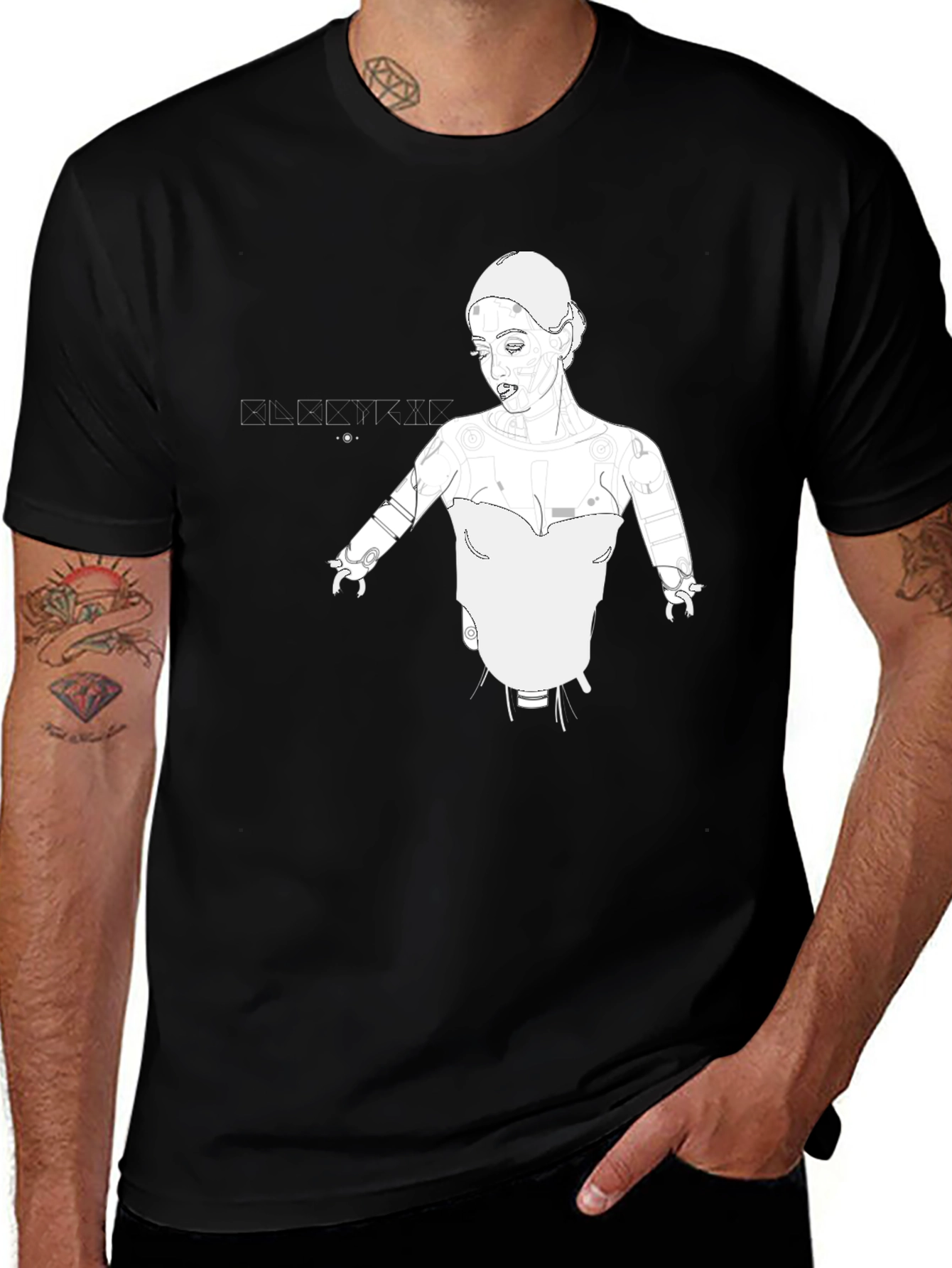 Variant 2 of Abstract Graphic Print Black T-Shirt