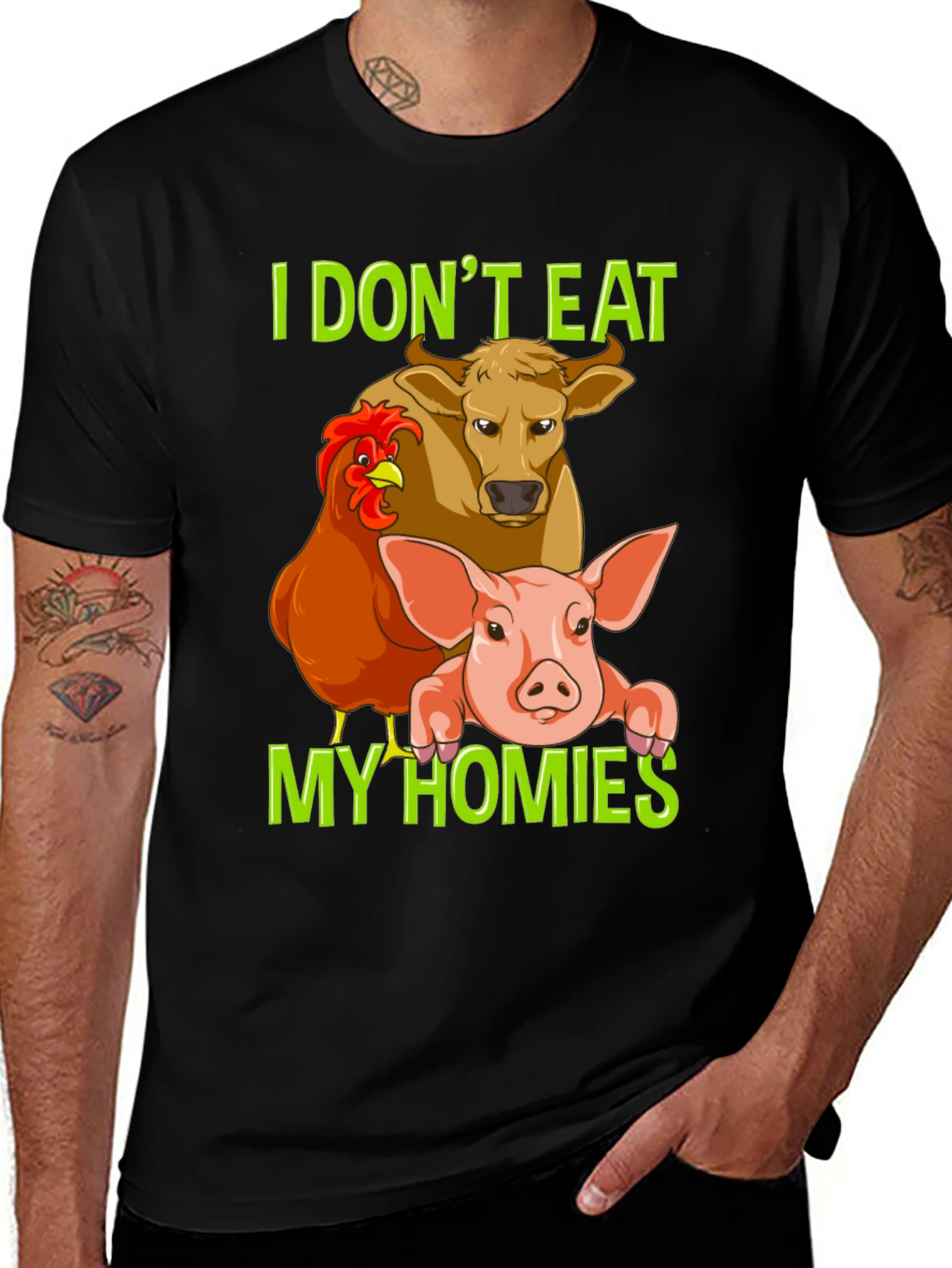 Variant 27 of Vegan "I Don't Eat My Homies" T-Shirt
