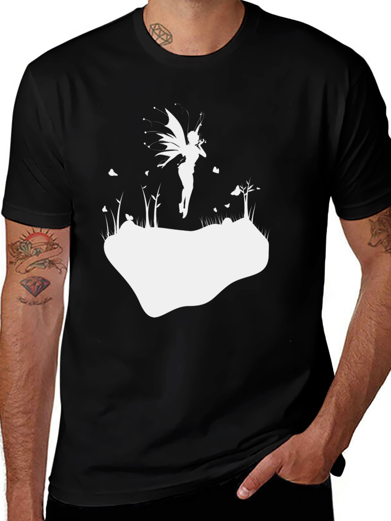 Variant 17 of Enchanted Fairy T-Shirt - Black Cotton Tee