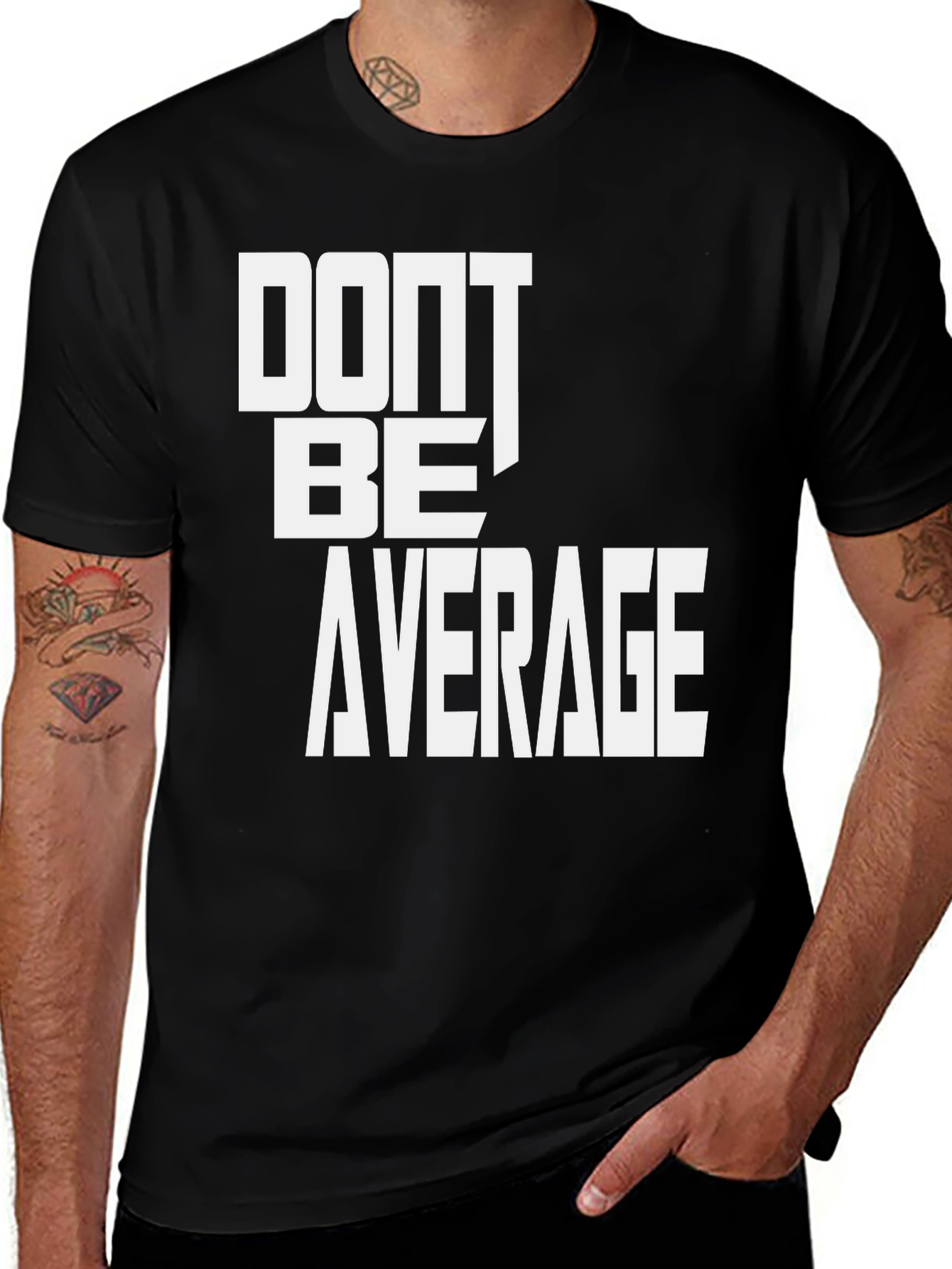 Variant 3 of Don't Be Average Graphic T-Shirt - Black