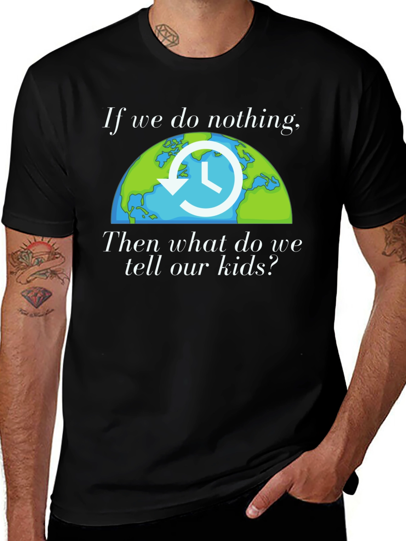 Climate Awareness T-Shirt - Earth Clock Design