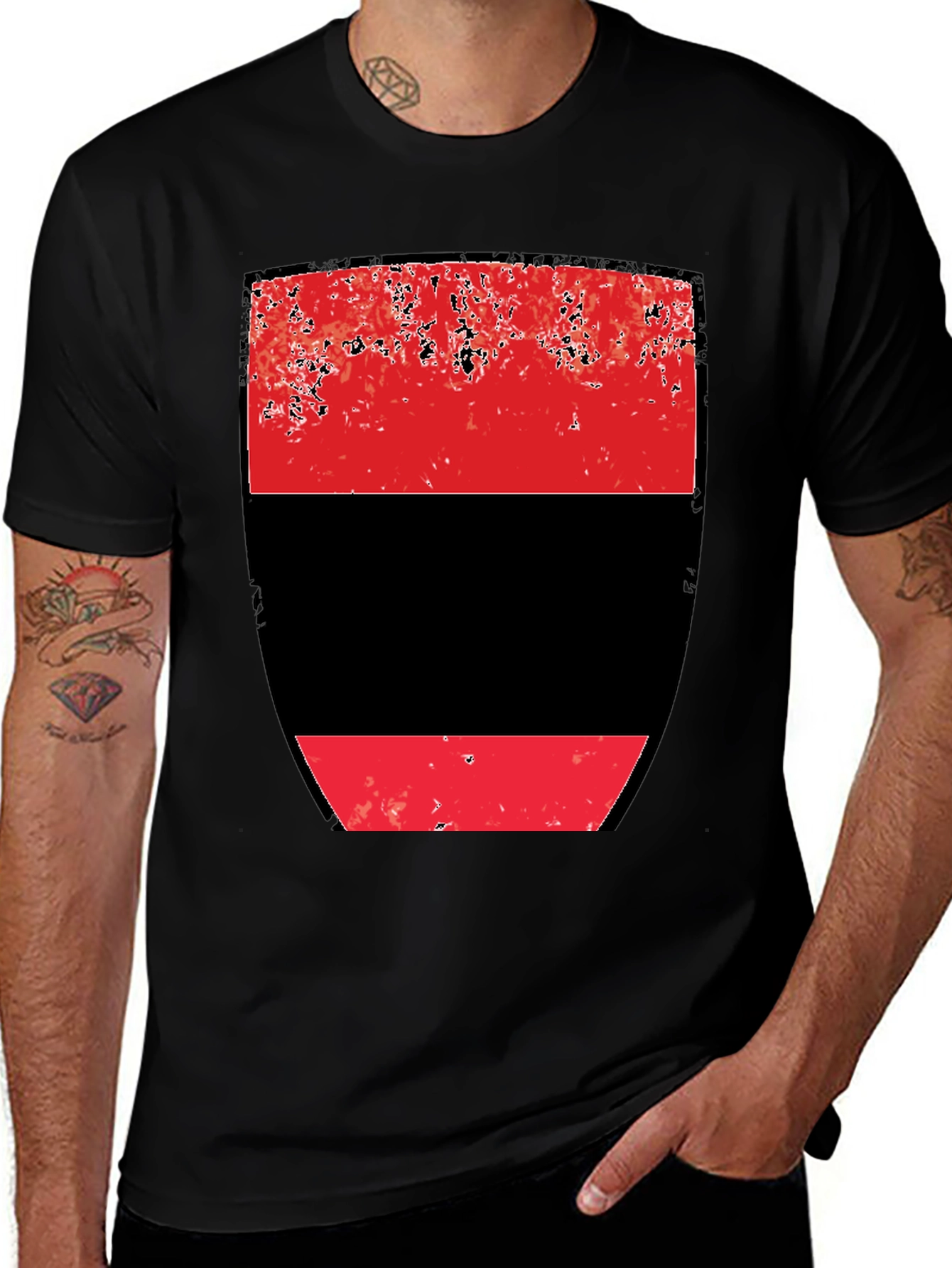 Variant 21 of Abstract Red and Black Graphic Tee