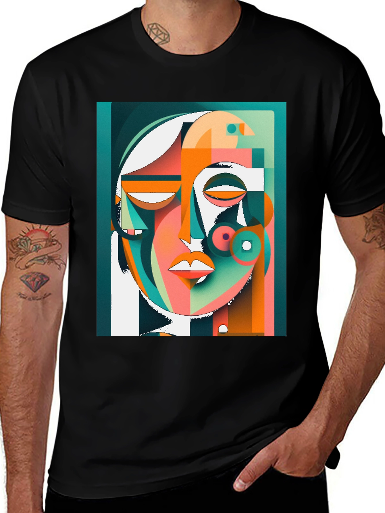 Variant 8 of Abstract Art Face Graphic Tee