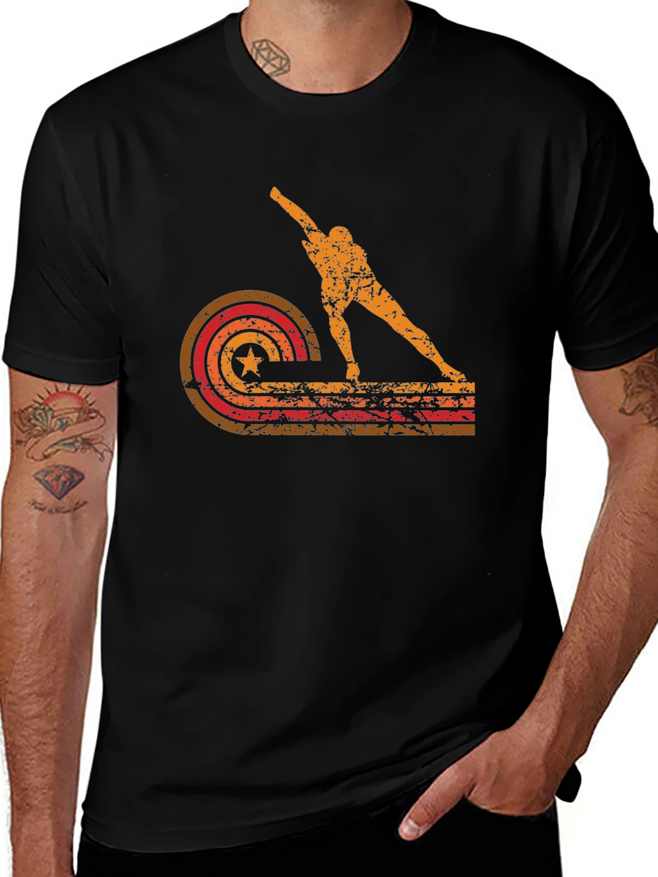 Variant 7 of Retro Skater Graphic T-Shirt - Black