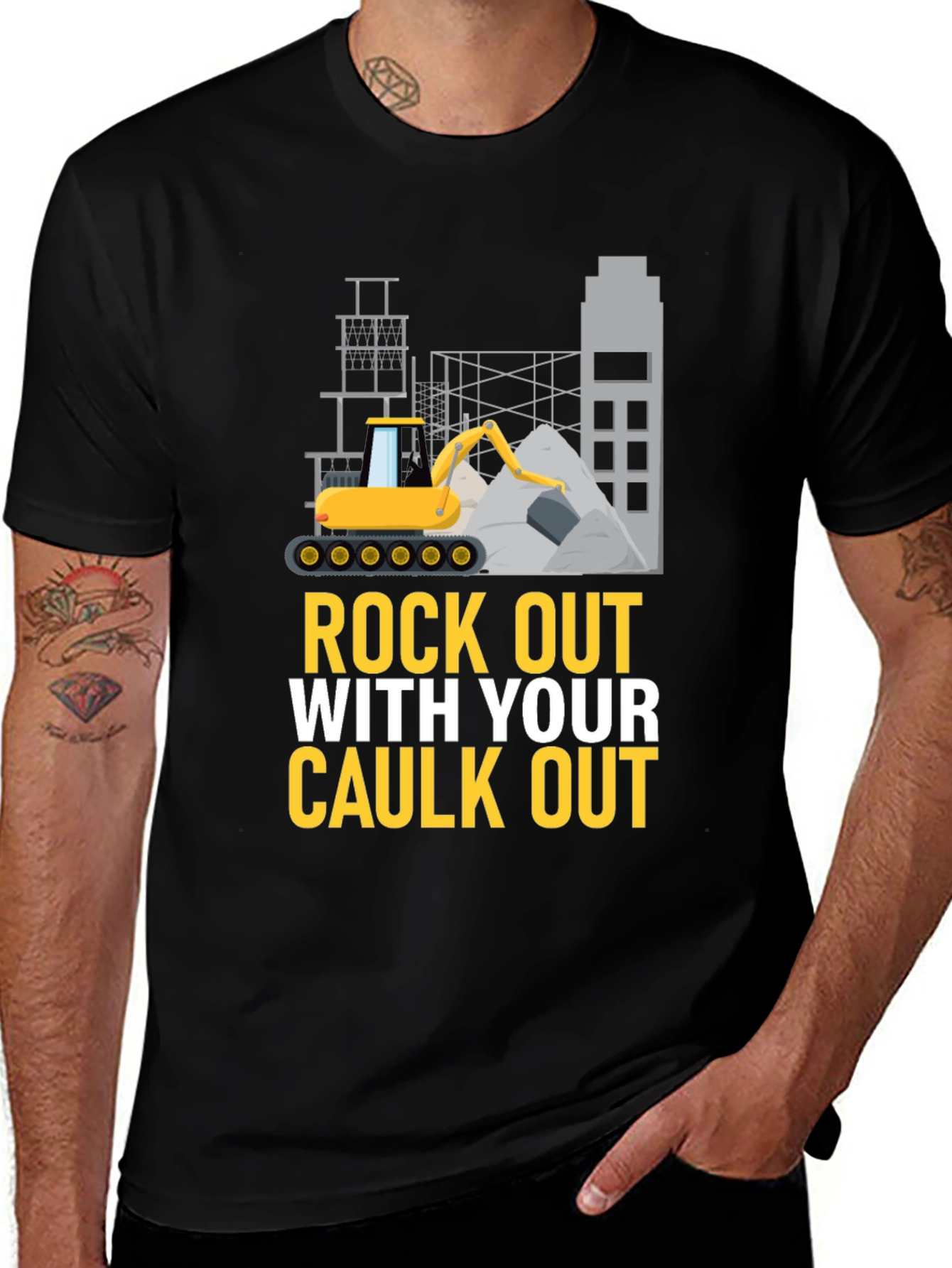 Variant 16 of Rock Out With Your Caulk Out Men's Black T-Shirt