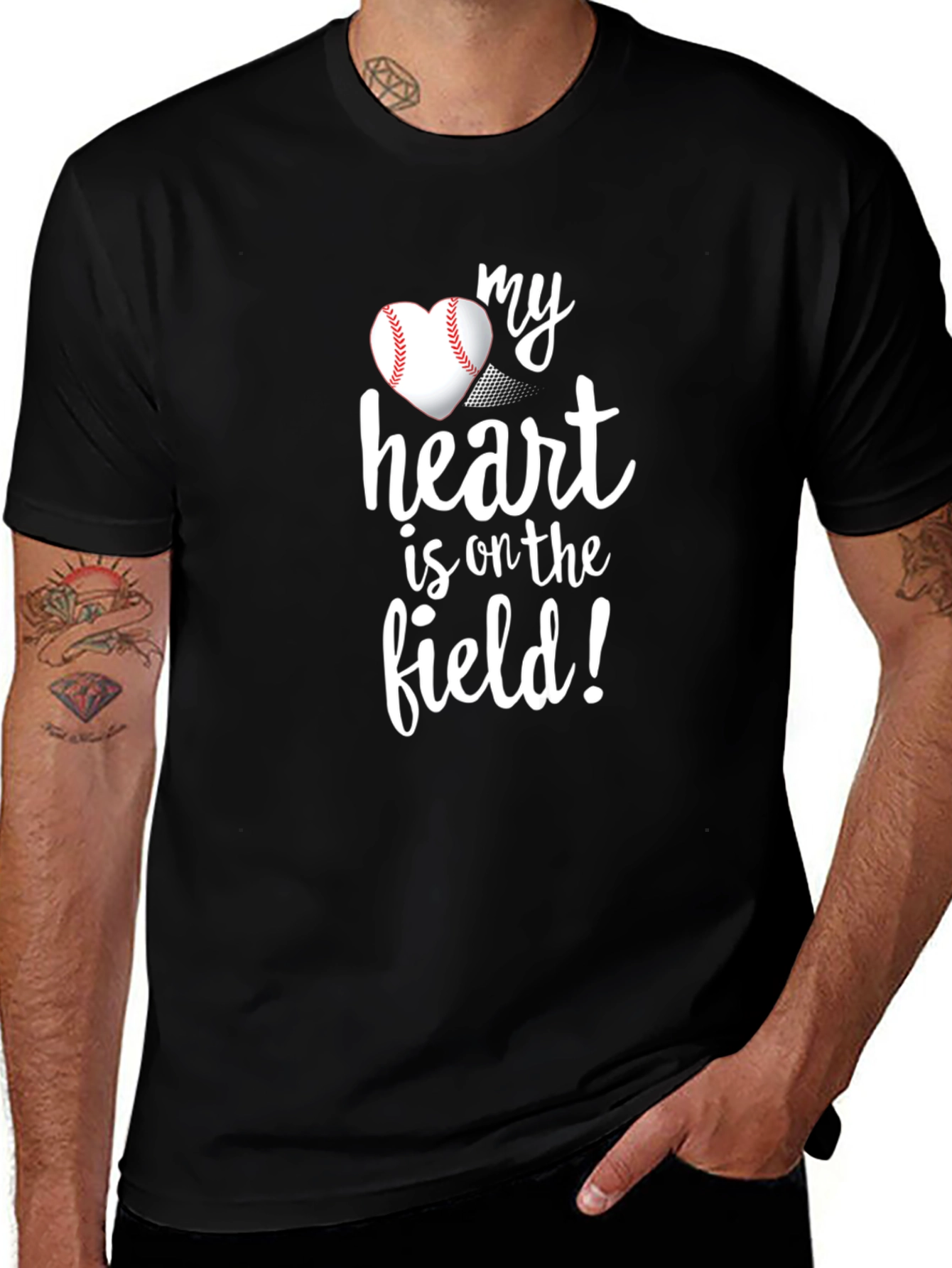 Variant 28 of Baseball Heart T-Shirt - My Heart is on the Field!
