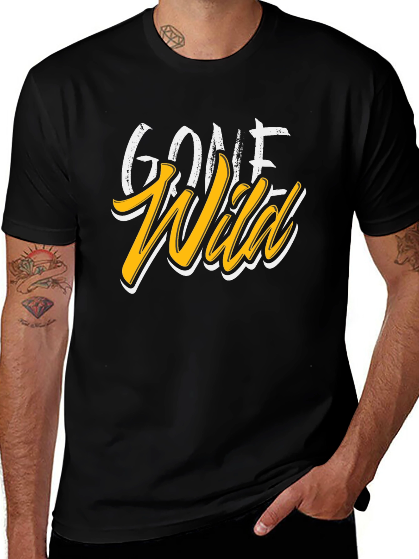 Variant 23 of Gone Wild Graphic Print Black T-Shirt