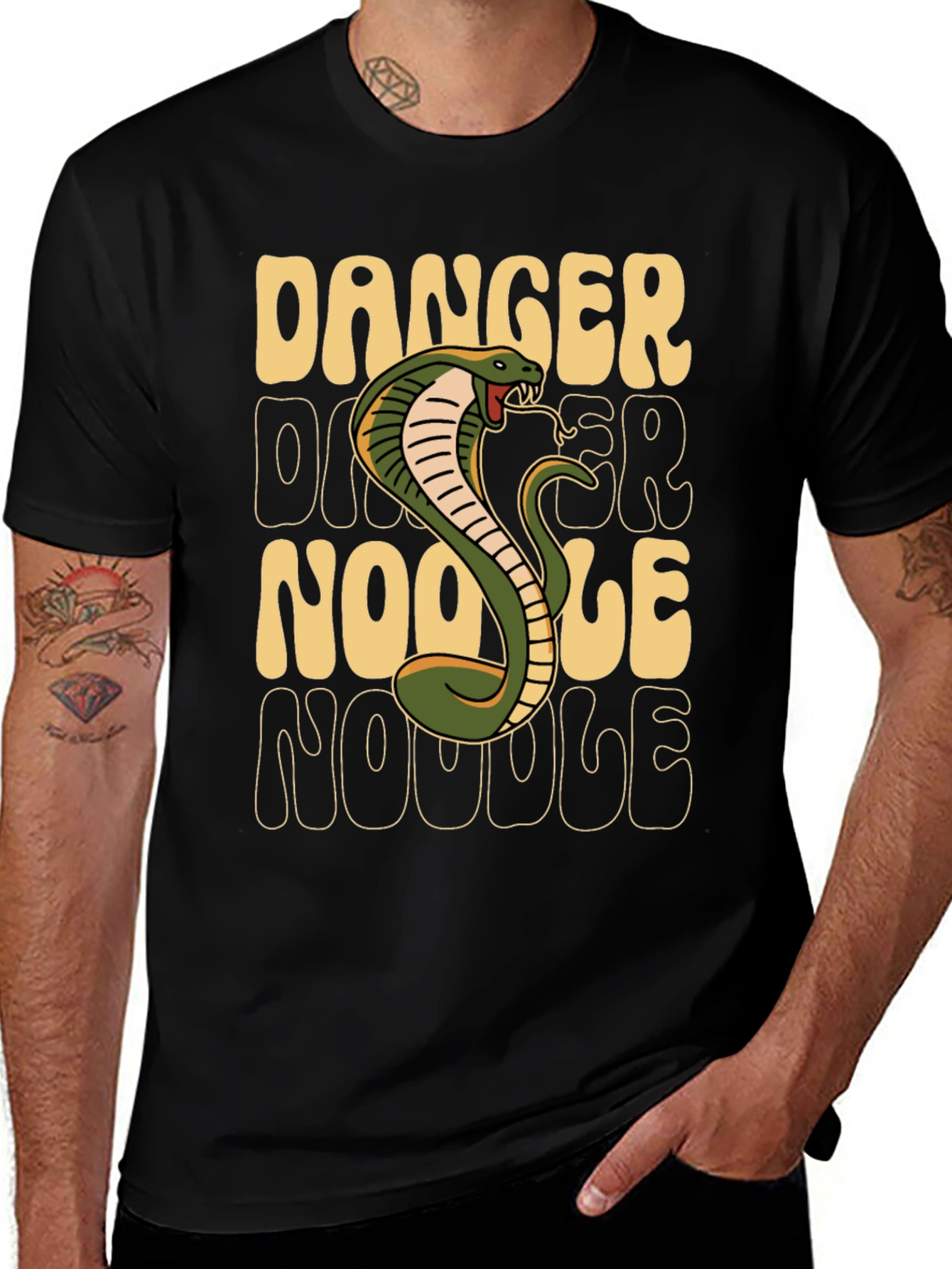 Variant 16 of Danger Noodle Cobra T-Shirt - Men's Black Tee