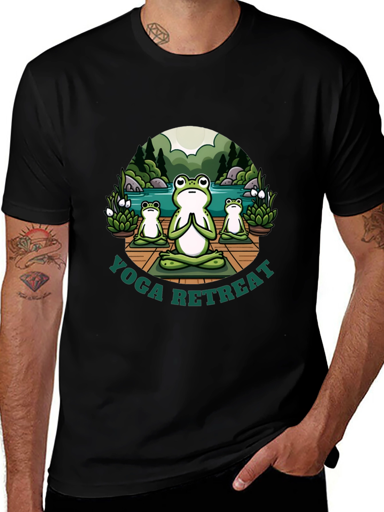 Variant 6 of Yoga Retreat Frog Graphic T-Shirt