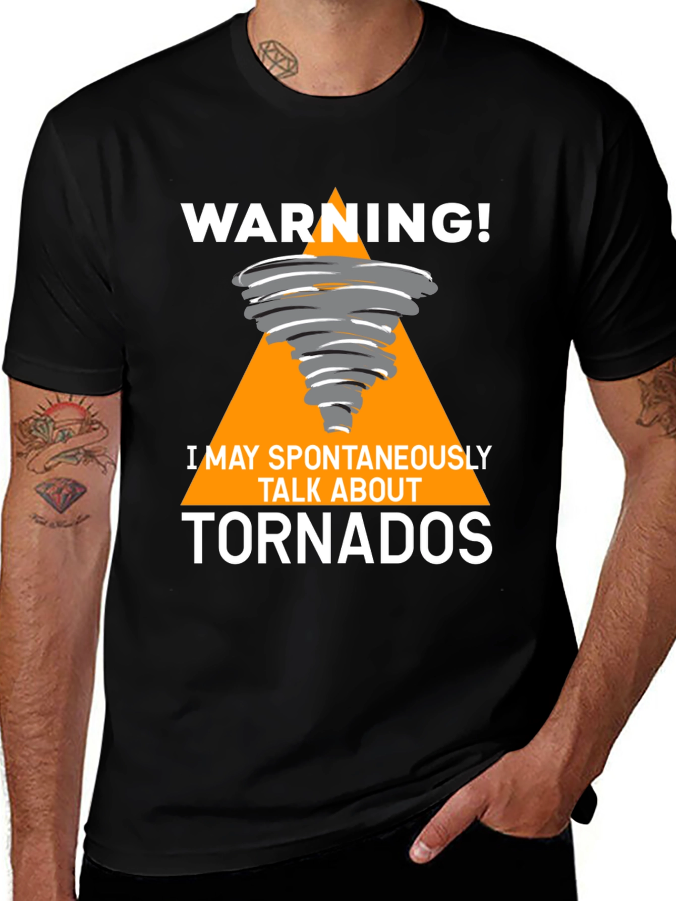 Variant 12 of Warning! Tornado T-Shirt - Spontaneous Talk About Tornadoes