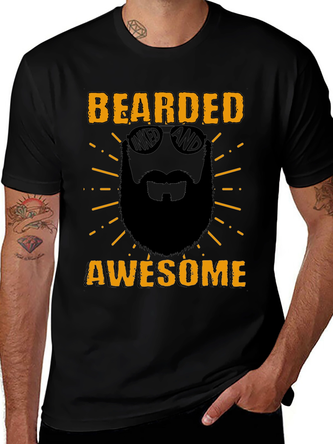 Variant 23 of Bearded Awesome T-Shirt - Men's Graphic Tee