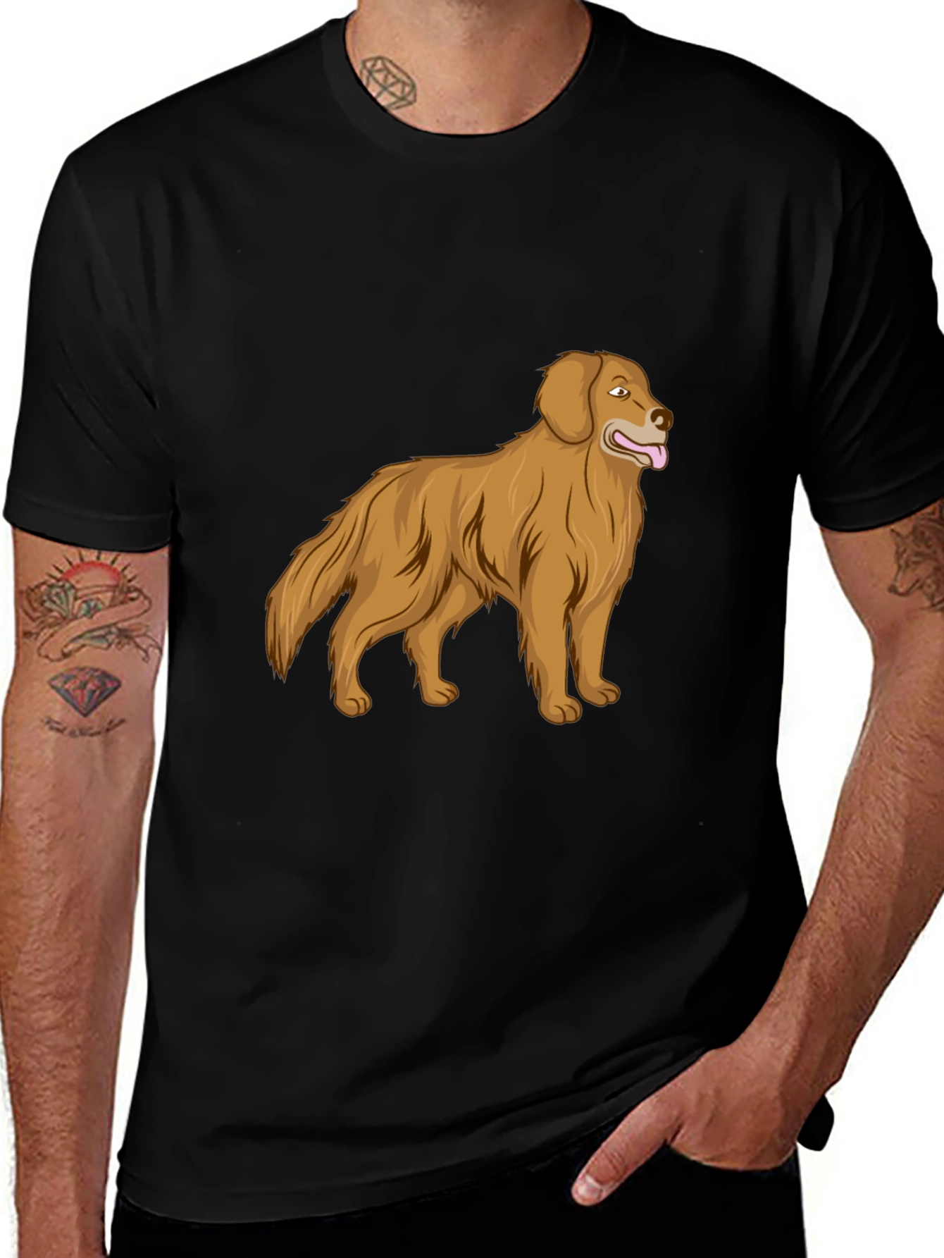 Variant 2 of Golden Retriever Graphic Print T-Shirt