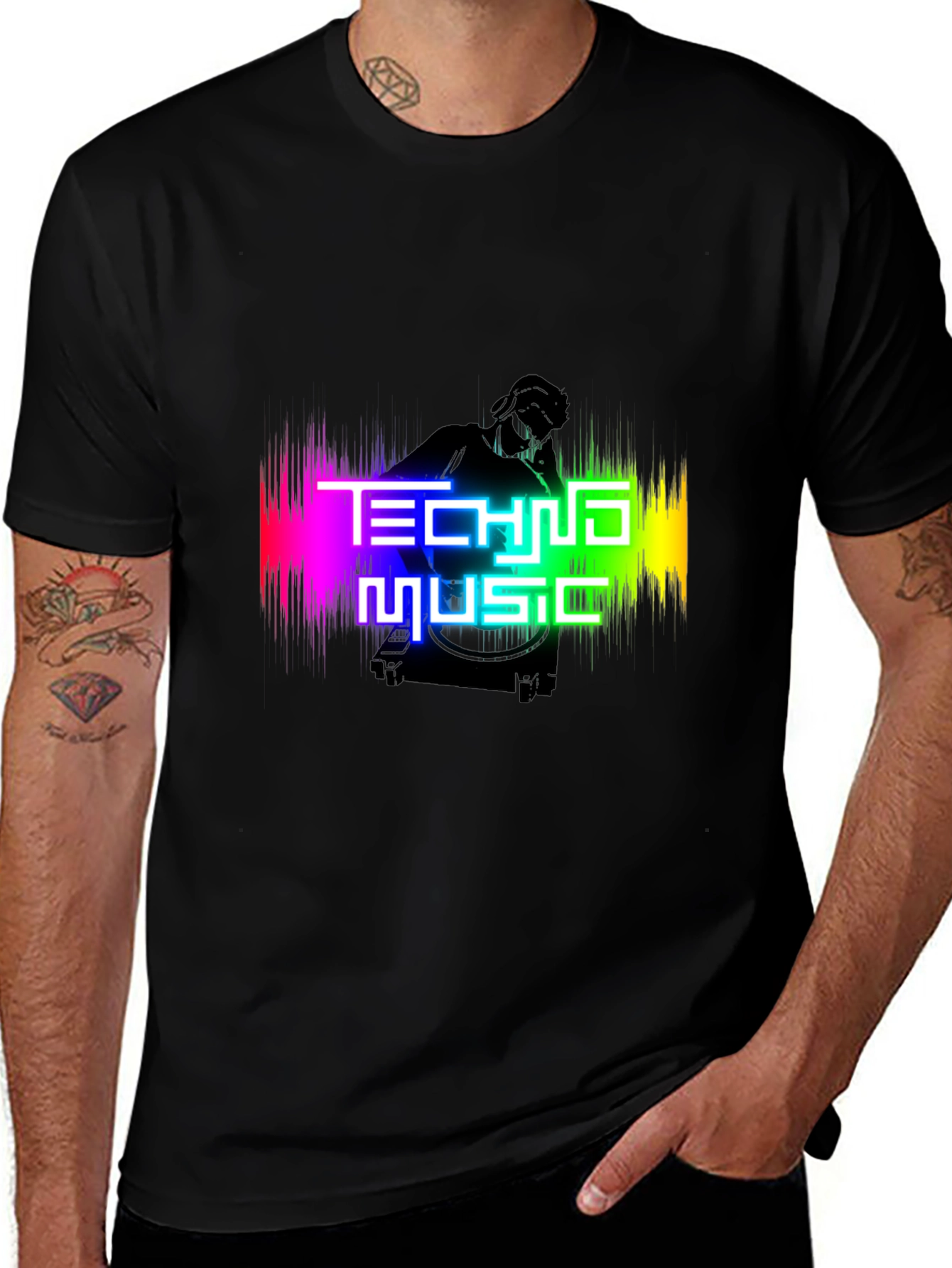 Techno Music Graphic T-Shirt - DJ Rave Party Tee