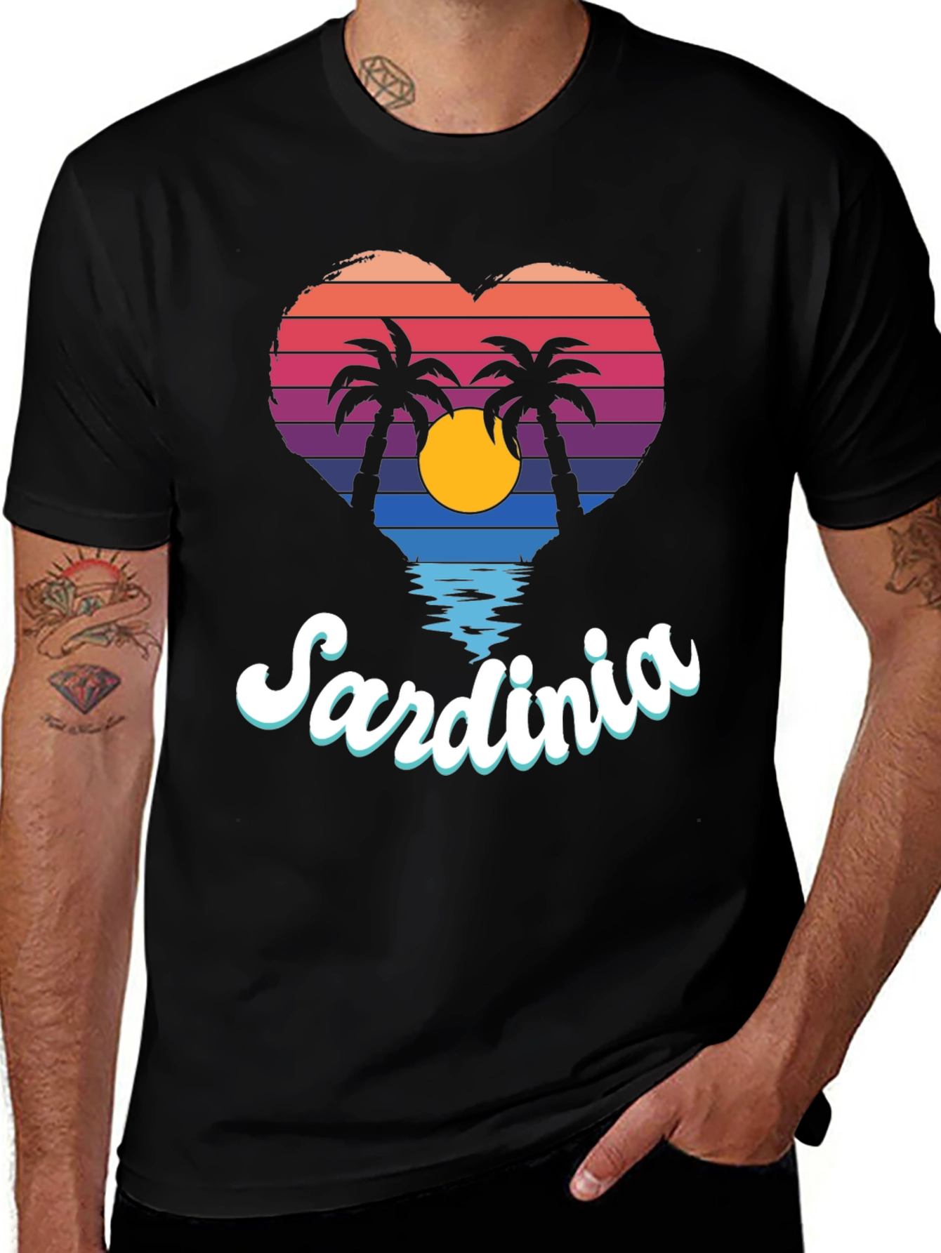 Sardinia Sunset Heart T-Shirt