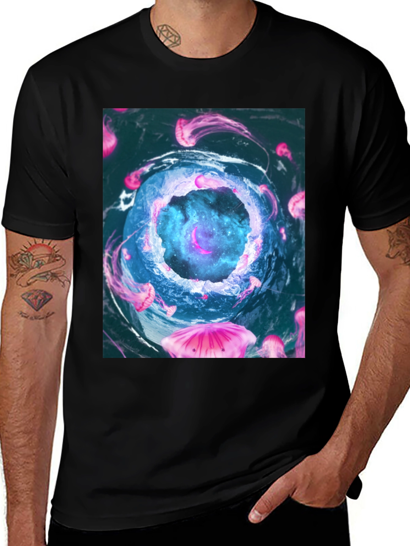 Variant 9 of Jellyfish Galaxy Black T-Shirt
