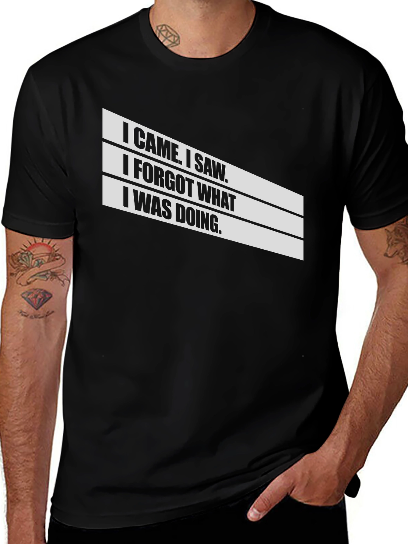 Variant 23 of Humorous 'I Came, I Saw' Graphic T-Shirt