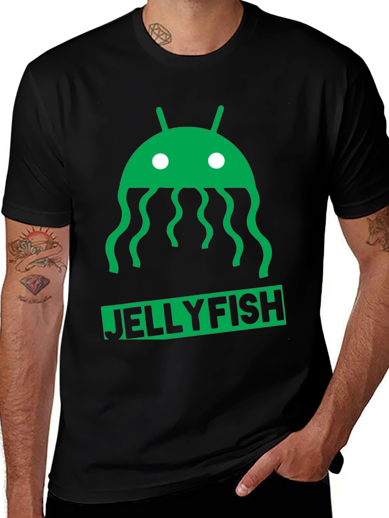 Jellyfish Android Graphic Tee - Black