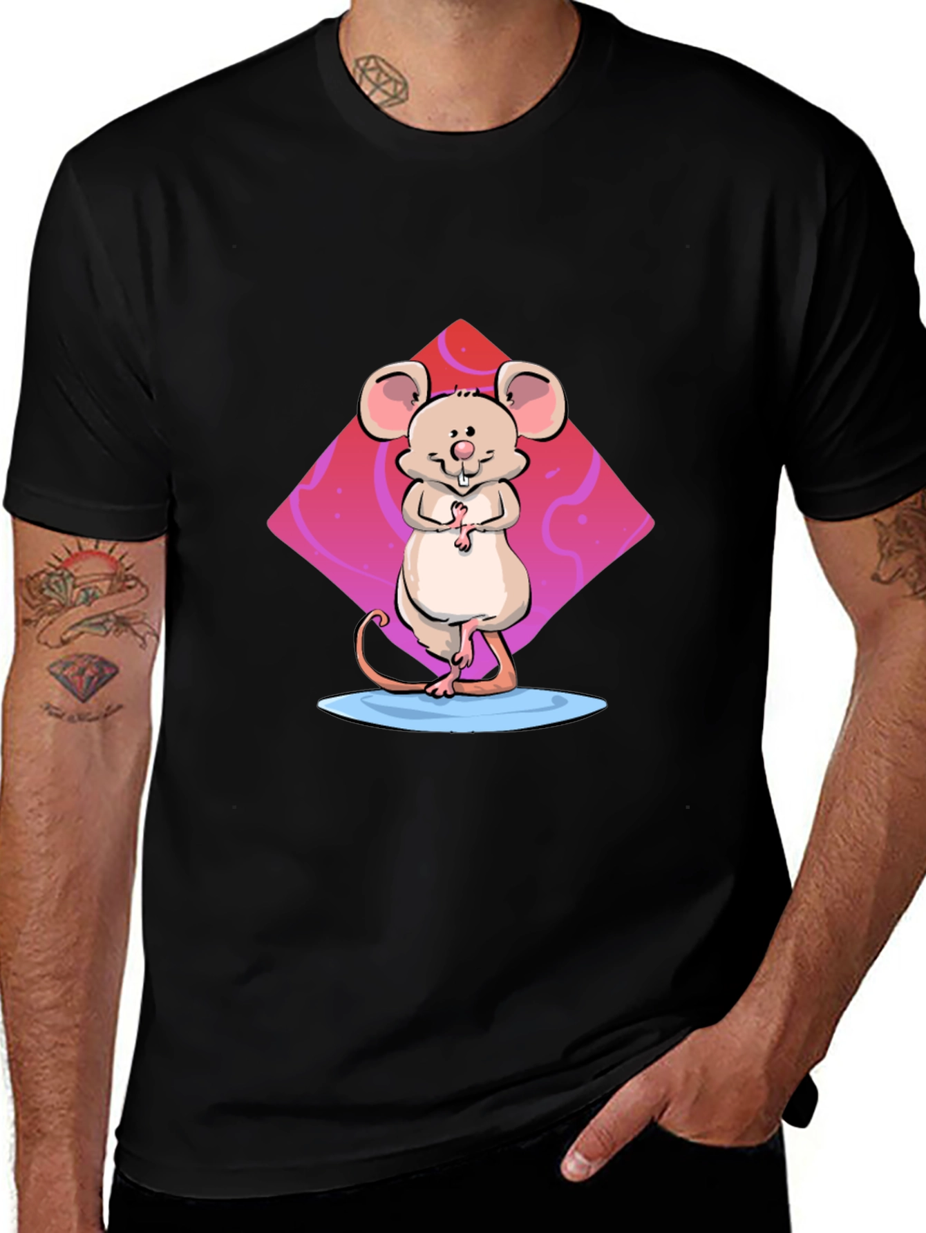 Variant 2 of Cartoon Mouse Graphic Print T-Shirt