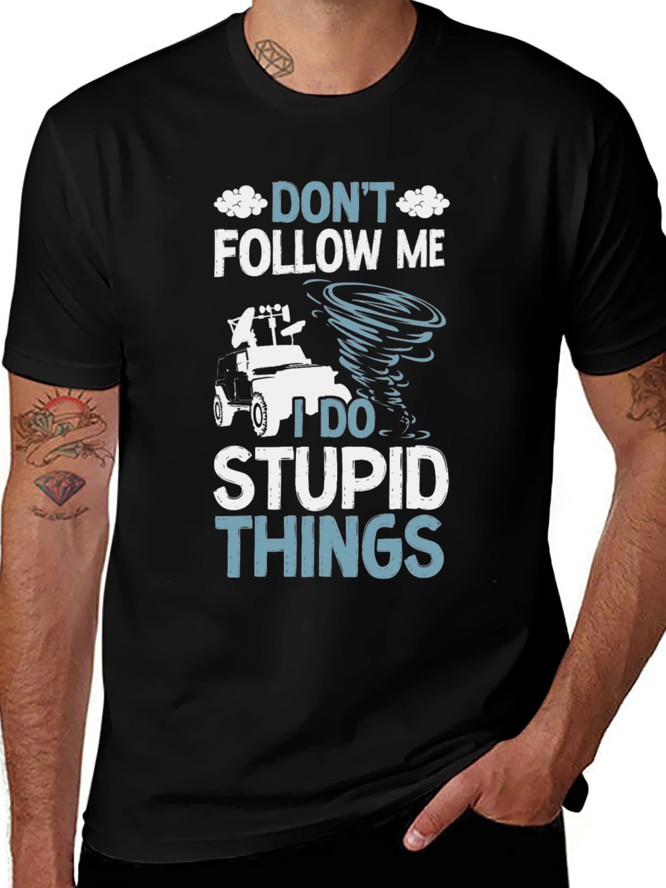 Variant 16 of Don't Follow Me Stupid Things Black Graphic T-Shirt