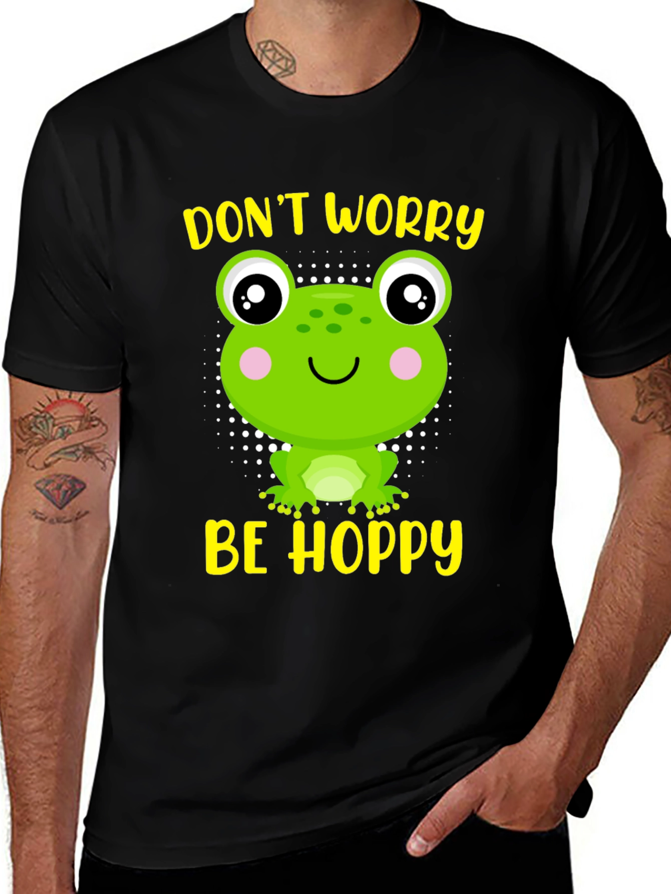 Variant 14 of Don't Worry Be Hoppy Frog Graphic Tee