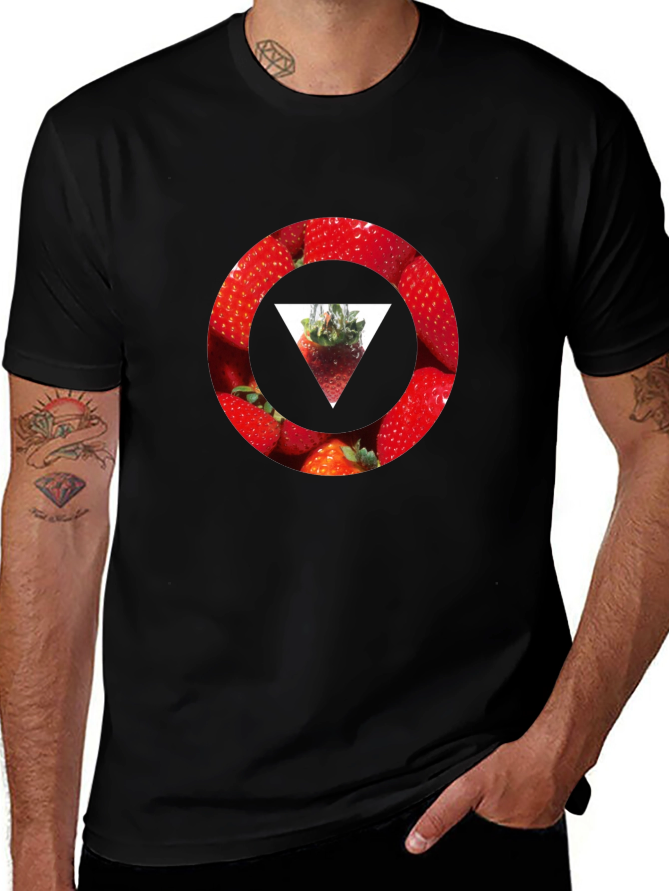 Variant 8 of Strawberry Circle T-Shirt - Stylish Graphic Tee