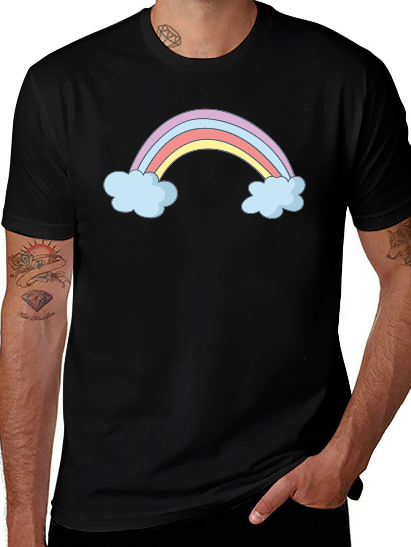 Variant 9 of Rainbow Cloud Graphic T-Shirt - Soft Cotton Blend
