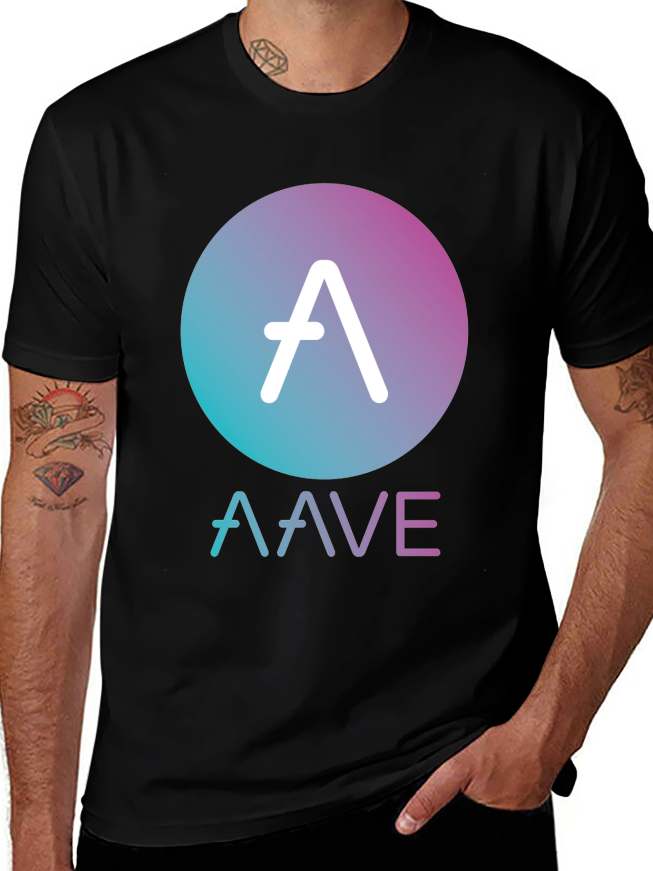 Variant 6 of AAVE Crypto Black T-Shirt