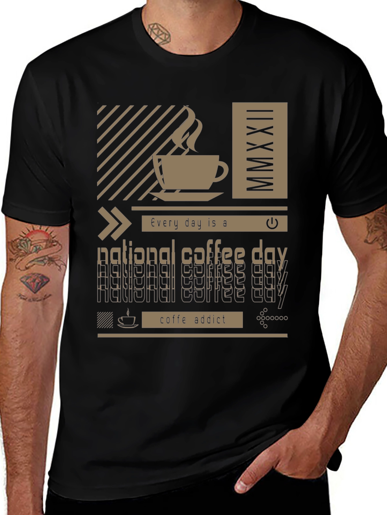 Variant 29 of National Coffee Day Tee - Coffe Addict Design
