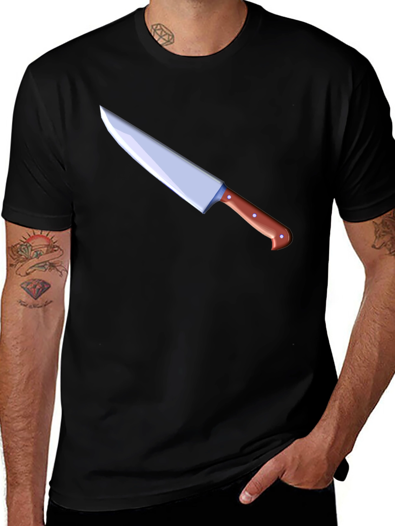 Variant 30 of Chef Knife Graphic Tee - Cool Culinary T-Shirt